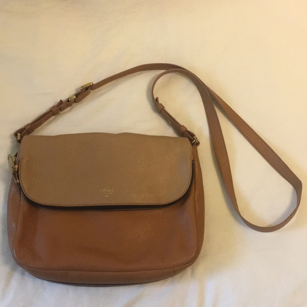 Tan Fossil Satchel Purse